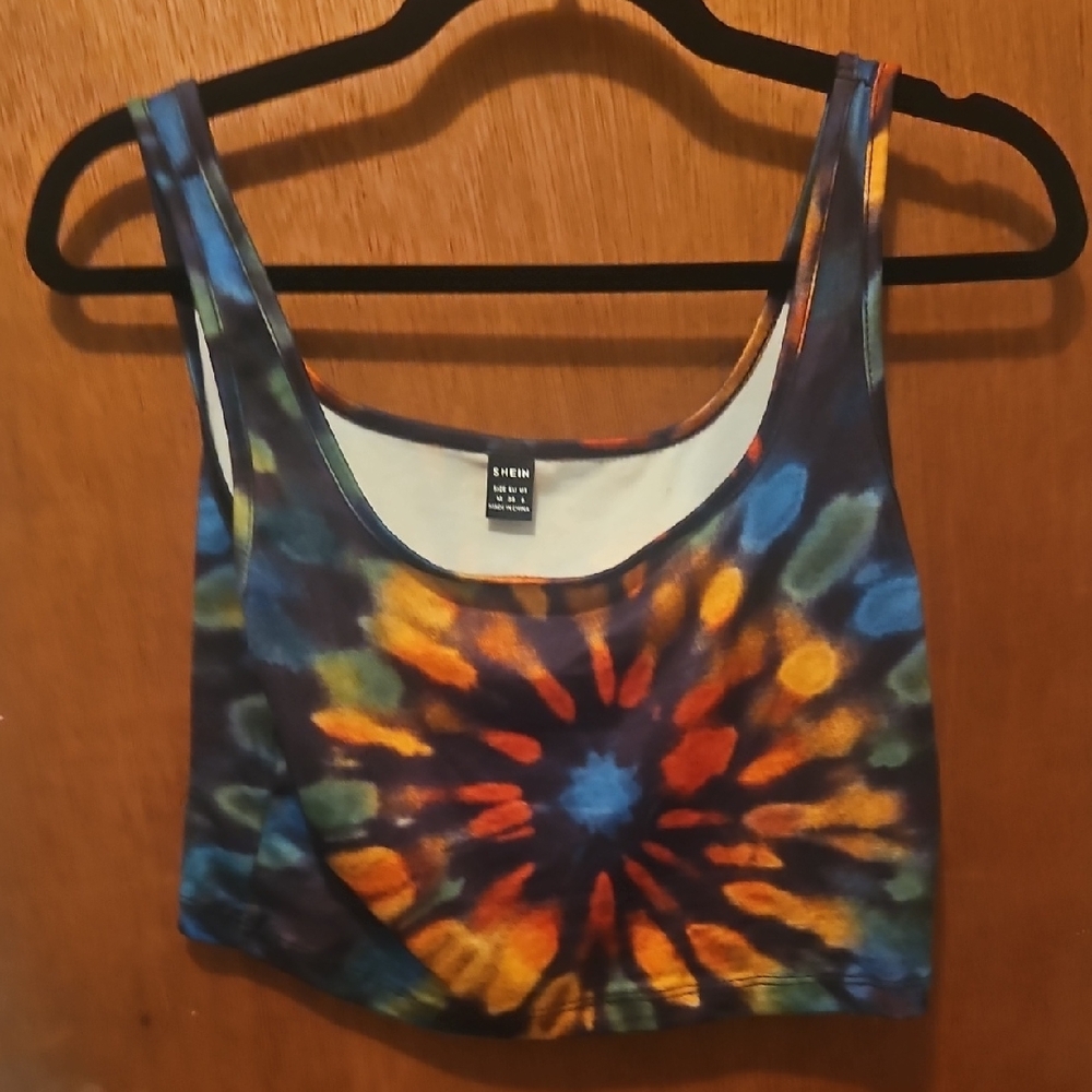 Xhilaration Vibrant Tie-Dye Crop Top